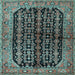 Square Machine Washable Persian Light Blue Traditional Rug, wshtr2528lblu