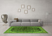 Machine Washable Persian Green Traditional Area Rugs in a Living Room,, wshtr2528grn