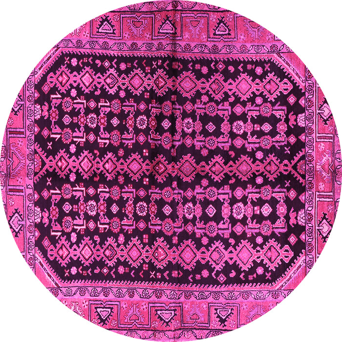 Round Persian Pink Traditional Rug, tr2528pnk