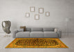 Machine Washable Persian Yellow Traditional Rug in a Living Room, wshtr2528yw