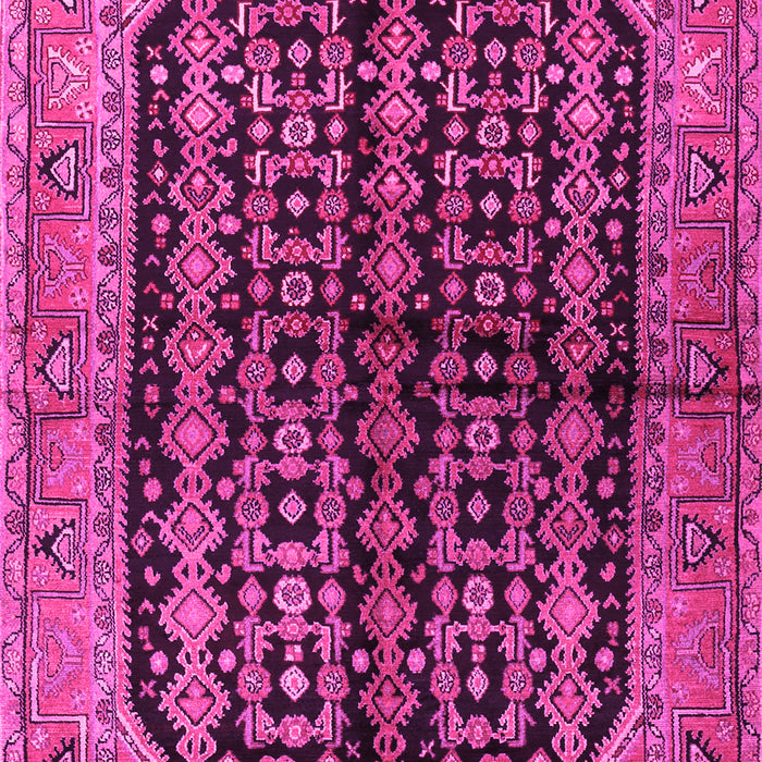 Machine Washable Persian Pink Traditional Rug, wshtr2528pnk