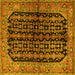 Square Machine Washable Persian Yellow Traditional Rug, wshtr2528yw