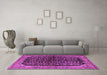 Machine Washable Persian Purple Traditional Area Rugs in a Living Room, wshtr2528pur