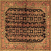 Square Persian Brown Traditional Rug, tr2528brn