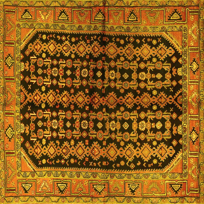 Square Persian Yellow Traditional Rug, tr2528yw