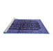 Sideview of Machine Washable Persian Blue Traditional Rug, wshtr2528blu