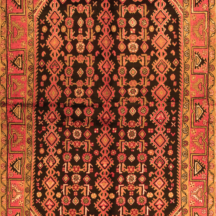 Serging Thickness of Machine Washable Persian Orange Traditional Area Rugs, wshtr2528org