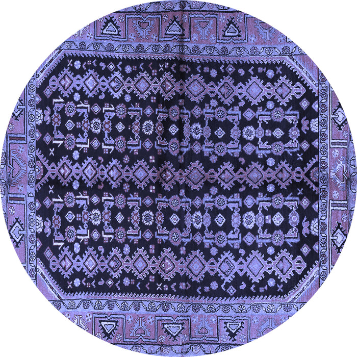 Round Persian Blue Traditional Rug, tr2528blu