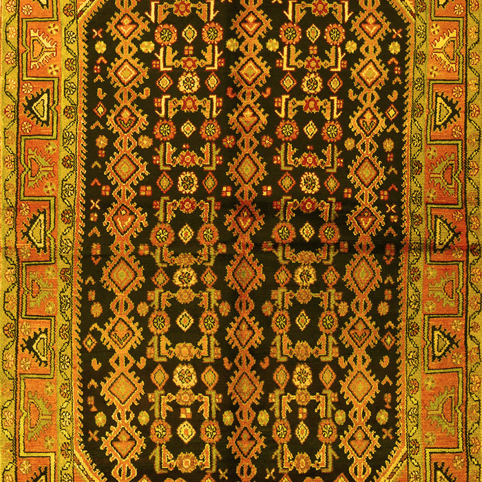 Machine Washable Persian Yellow Traditional Rug, wshtr2528yw