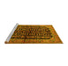 Sideview of Machine Washable Persian Yellow Traditional Rug, wshtr2528yw