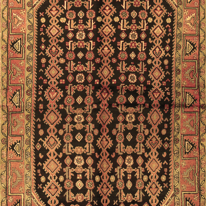 Machine Washable Persian Brown Traditional Rug, wshtr2528brn