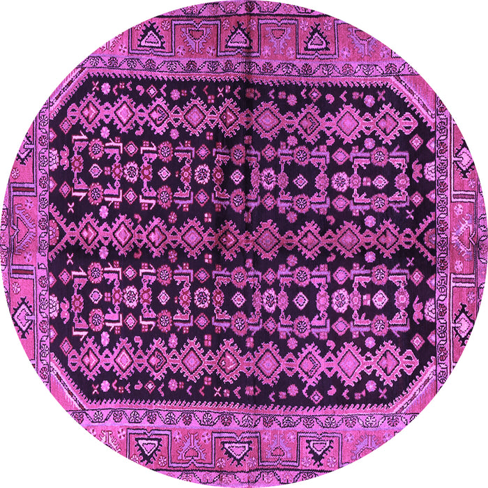 Round Persian Purple Traditional Rug, tr2528pur
