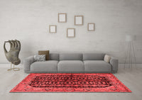 Machine Washable Persian Red Traditional Rug, wshtr2528red