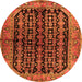 Machine Washable Persian Orange Traditional Area Rugs, wshtr2528org