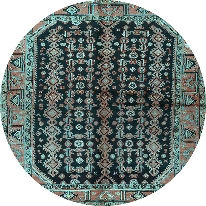 Round Persian Light Blue Traditional Rug, tr2528lblu