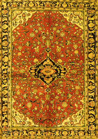 Medallion Yellow Traditional Rug, tr2529yw