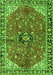 Serging Thickness of Machine Washable Medallion Green Traditional Area Rugs, wshtr2529grn