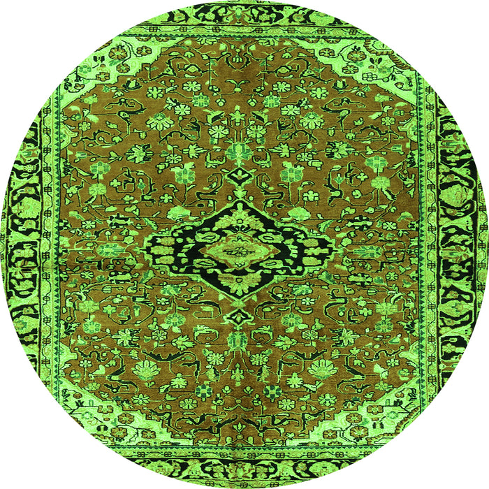 Machine Washable Medallion Green Traditional Area Rugs, wshtr2529grn