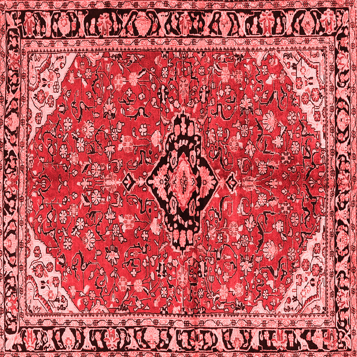Machine Washable Medallion Red Traditional Rug, wshtr2529red