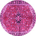 Round Medallion Pink Traditional Rug, tr2529pnk