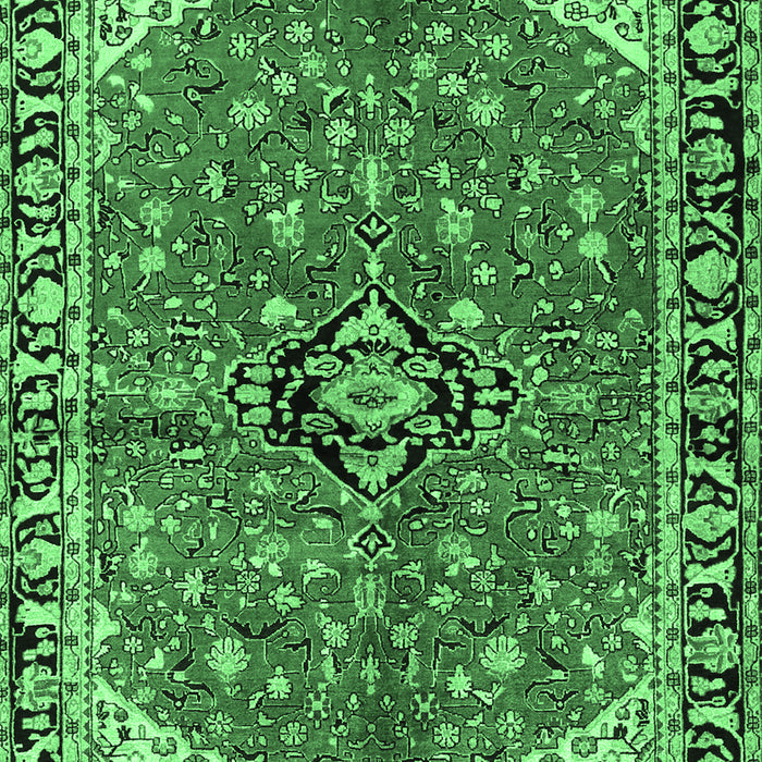 Machine Washable Medallion Emerald Green Traditional Area Rugs, wshtr2529emgrn