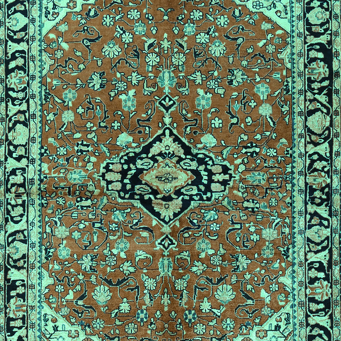 Medallion Turquoise Traditional Rug, tr2529turq