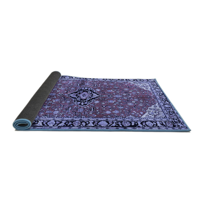 Sideview of Medallion Blue Traditional Rug, tr2529blu