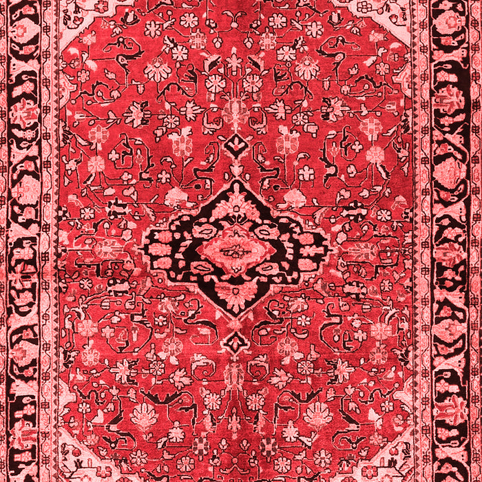 Machine Washable Medallion Red Traditional Rug, wshtr2529red