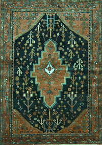 Medallion Turquoise Traditional Rug, tr252turq