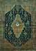 Machine Washable Medallion Turquoise Traditional Area Rugs, wshtr252turq