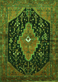 Medallion Green Traditional Rug, tr252grn