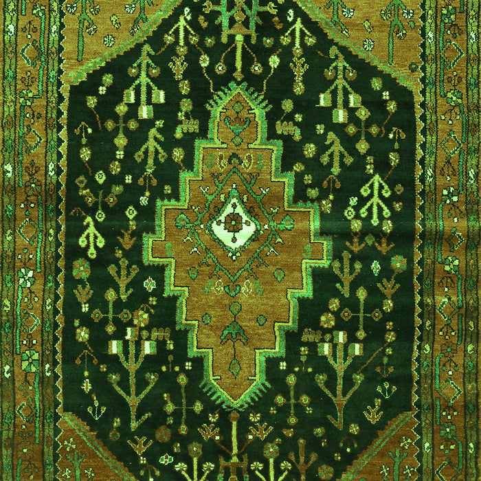 Medallion Green Traditional Rug, tr252grn