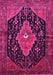 Machine Washable Medallion Pink Traditional Rug, wshtr252pnk