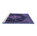 Sideview of Machine Washable Medallion Blue Traditional Rug, wshtr252blu