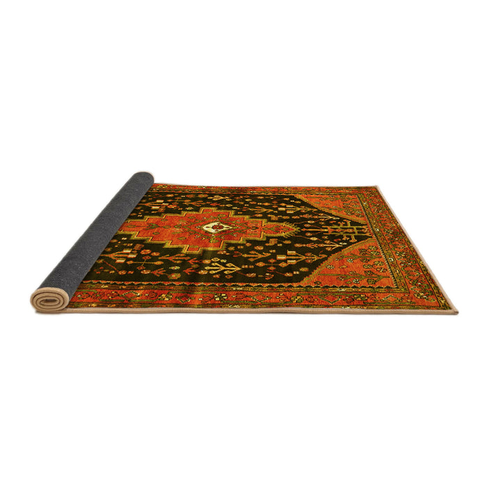 Sideview of Medallion Yellow Traditional Rug, tr252yw