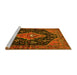 Sideview of Machine Washable Medallion Yellow Traditional Rug, wshtr252yw