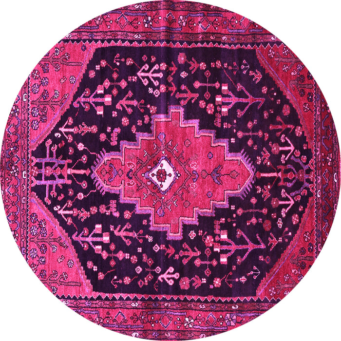 Round Medallion Pink Traditional Rug, tr252pnk