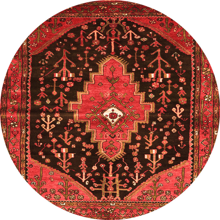 Square Medallion Orange Traditional Rug, tr252org