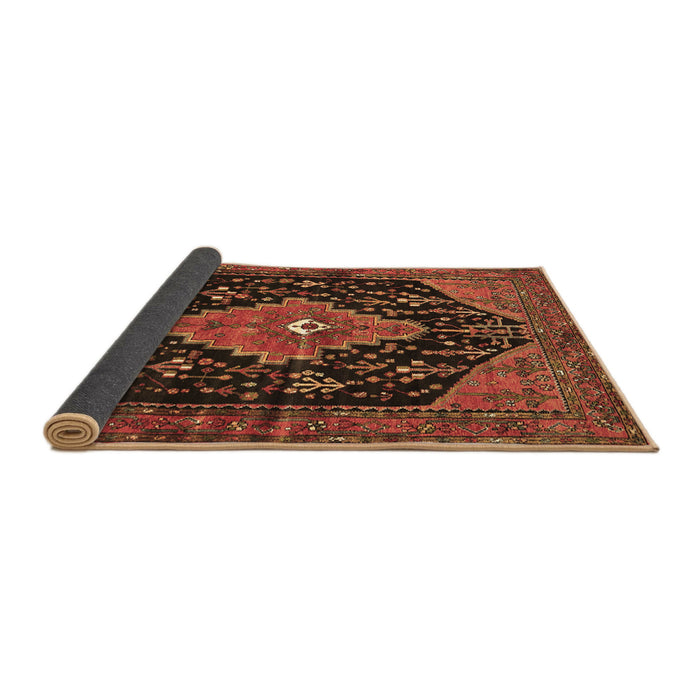 Sideview of Medallion Brown Traditional Rug, tr252brn