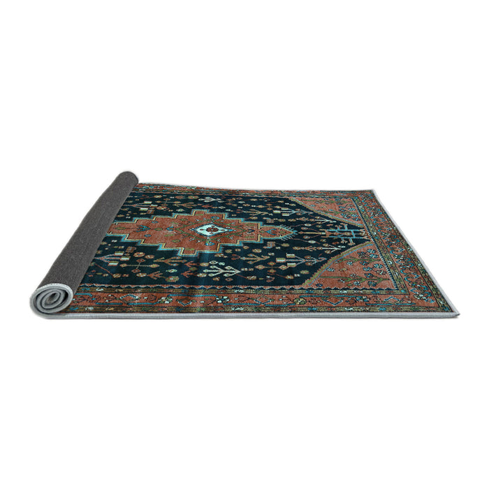 Sideview of Medallion Light Blue Traditional Rug, tr252lblu