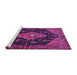 Sideview of Machine Washable Medallion Purple Traditional Area Rugs, wshtr252pur