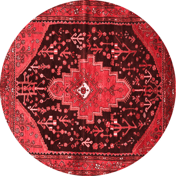 Machine Washable Medallion Red Traditional Rug, wshtr252red