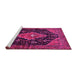 Sideview of Machine Washable Medallion Pink Traditional Rug, wshtr252pnk