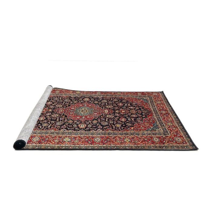 Sideview of Machine Washable Traditional Camel Brown Rug, wshtr253