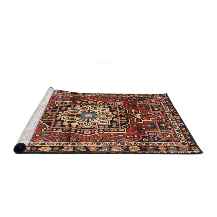 Sideview of Machine Washable Traditional Peru Brown Rug, wshtr2530