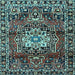 Square Machine Washable Persian Light Blue Traditional Rug, wshtr2530lblu