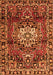 Serging Thickness of Machine Washable Persian Orange Traditional Area Rugs, wshtr2530org