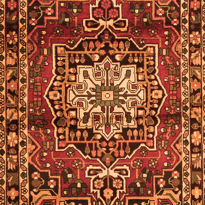 Serging Thickness of Machine Washable Persian Orange Traditional Area Rugs, wshtr2530org