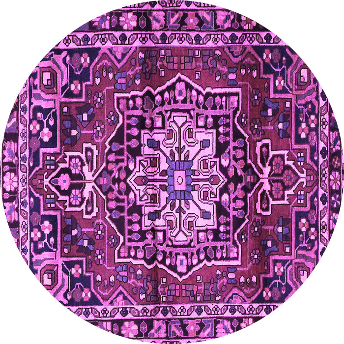 Round Persian Purple Traditional Rug, tr2530pur