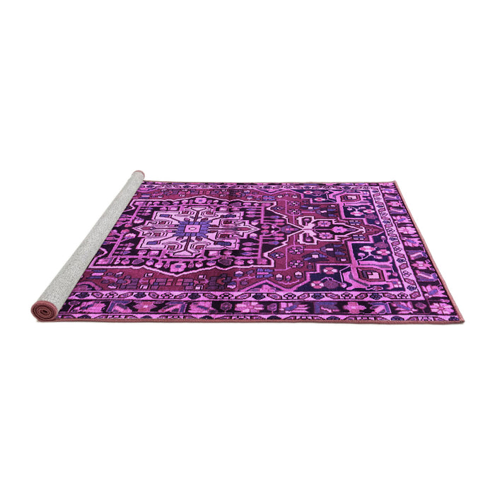 Sideview of Machine Washable Persian Purple Traditional Area Rugs, wshtr2530pur